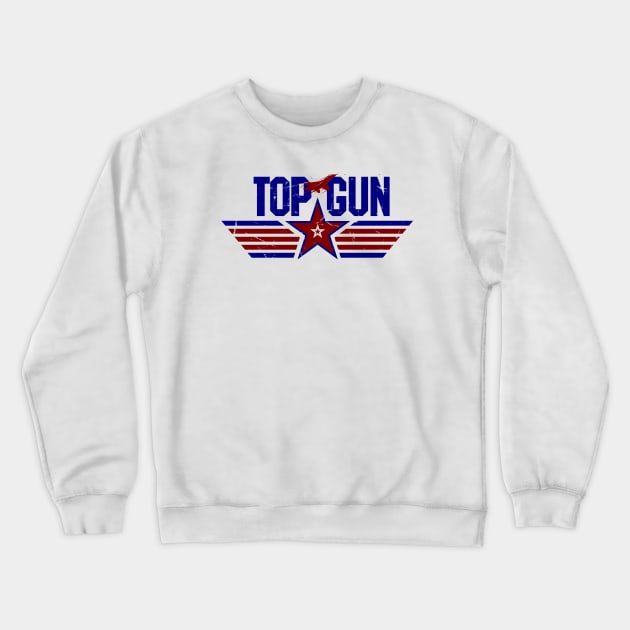 top gun retro emblem Crewneck Sweatshirt by HANASUISI